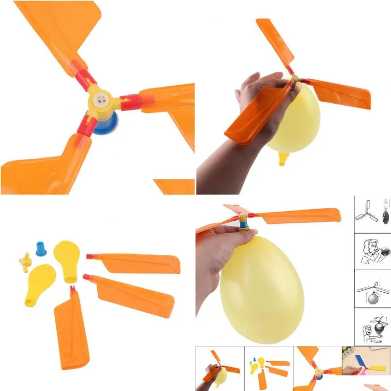 balloon helicopter flying toy child christmas baloon birthday xmas party bag stocking filler gift order 50 pcs wholesale