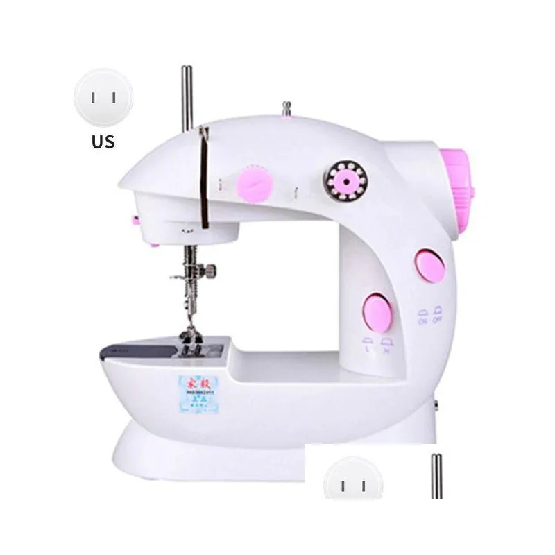 portable electric sewing machine pink mini handheld useful abs sewing machine small single needle home desktop automatic