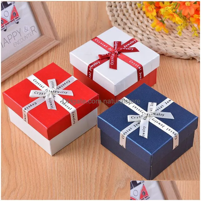 square watch boxes wedding date jewelry gift cases delicate solid color packaging box wholesale