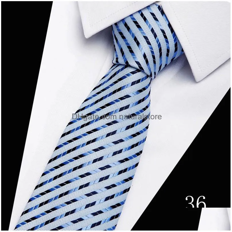 men tie classic solid color stripe flower floral 7.5cm jacquard necktie accessories daily wear cravat wedding party gift