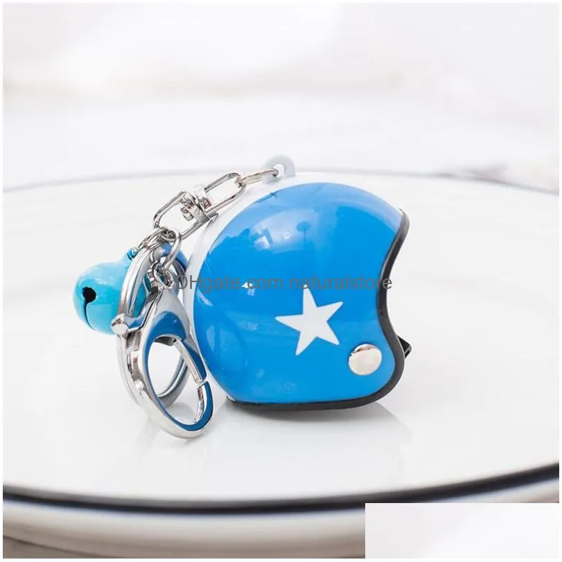 creative motorcycle helmet pendant key rings female men hard hat heavy metal rock car keychain bag keychains gift