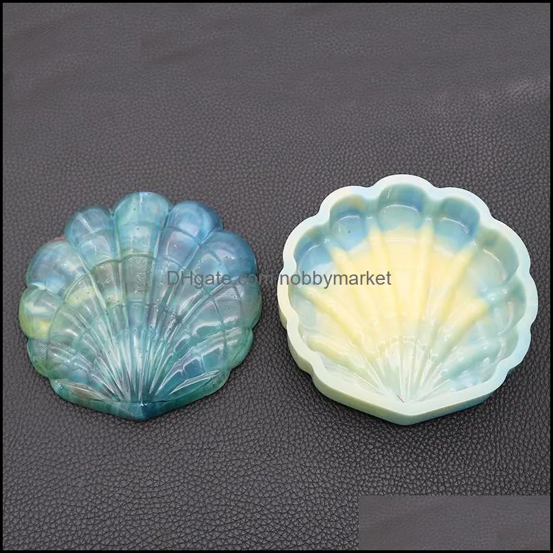 Seashell Silicone Shaker Mould DIY Charm Solft Clear Molds Handmade Shell Storage Boxes Epoxy Resin Craft