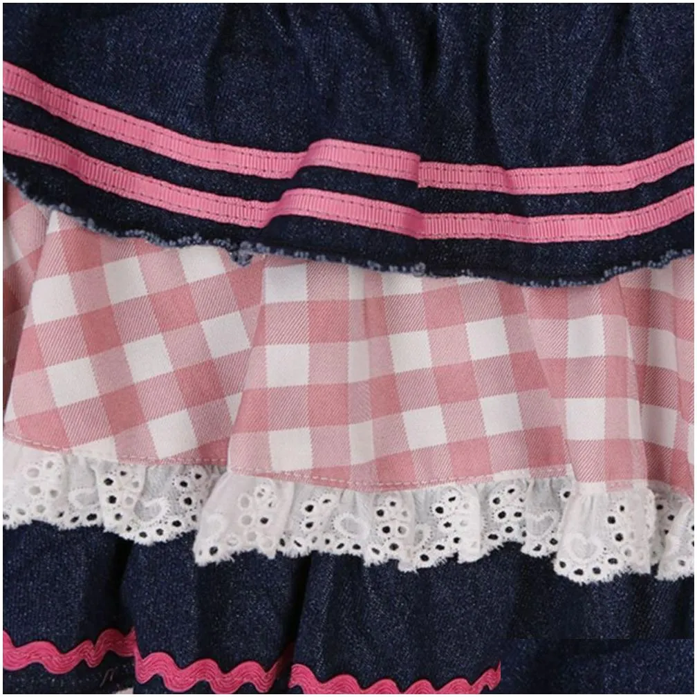 skirts preppy style lolita kawaii japanese sweet mini women harajuku cute ball gown denim skater y2k high waist lace cake 230615