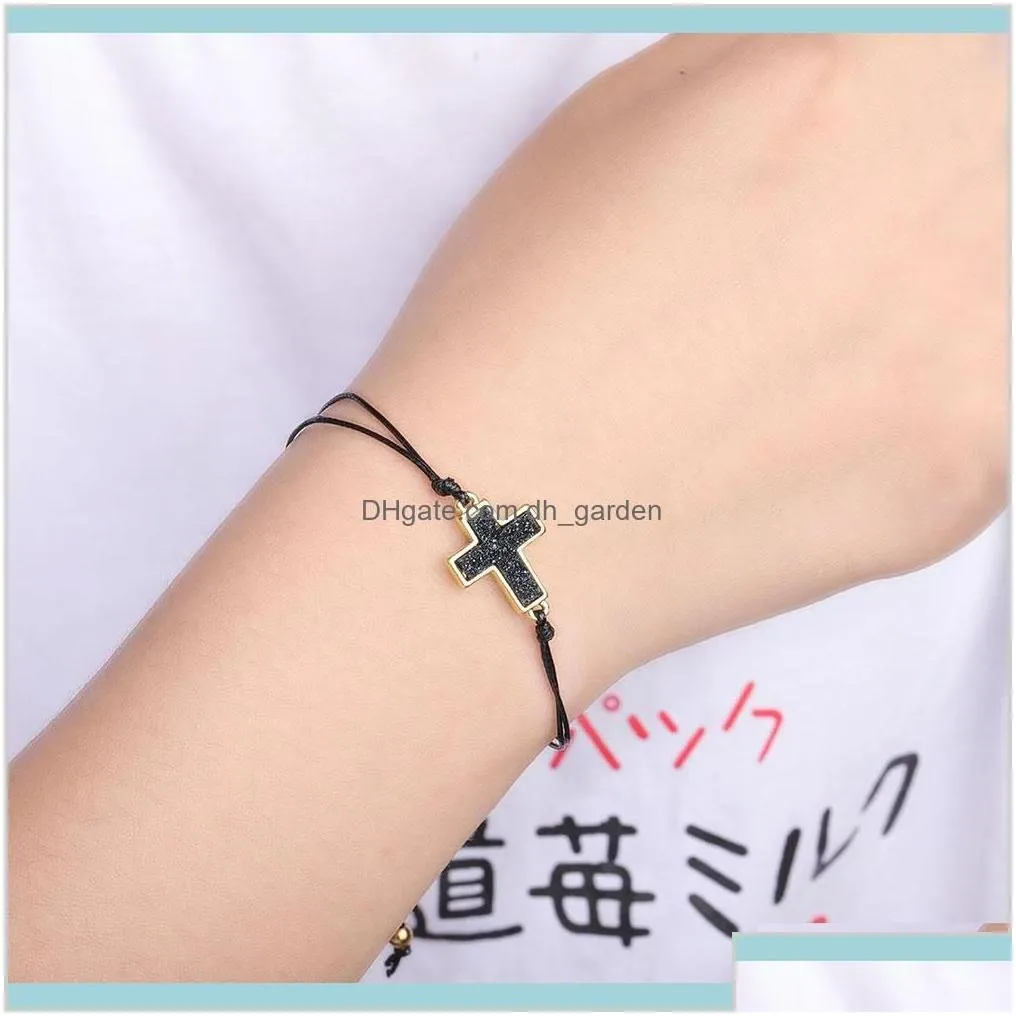 Simple Cross Bracelet Adjustable Braid Lucky String Rope For Women Men Children Handmade Jewelry Gbj1L Charm Bijdu