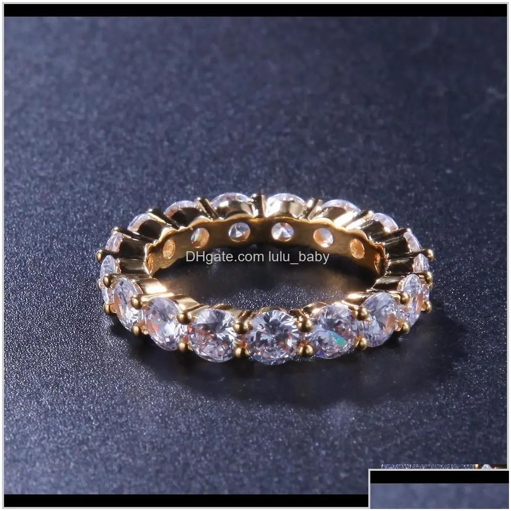 Mens Hip Hop Jewelry Iced Out Diamond Wedding Engagement Luxury Designer Love Gold Rapper Fashion Hiphop Thzvt With Side Stones 07Xy9
