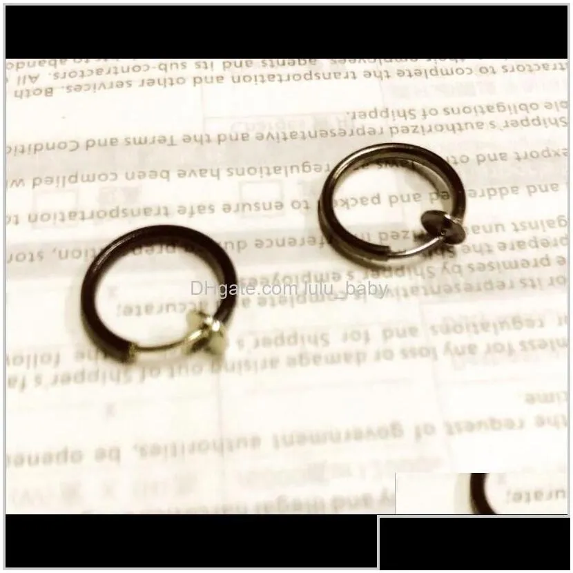 Rings Studs Delivery 2021 Fake Nose Hoop Ring Ear Septum Lip Navel Earrings Body Non Piercing Black Jewelry Drop Ps2865 B3Ylk