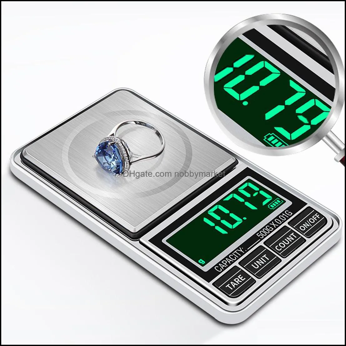 100/ 200/300/500g/600 x 0.01g 500/1kgx0.1g mini Portable USB  Electronic Digital Pocket Jewelry Scale Balance Pocket Gram LCD