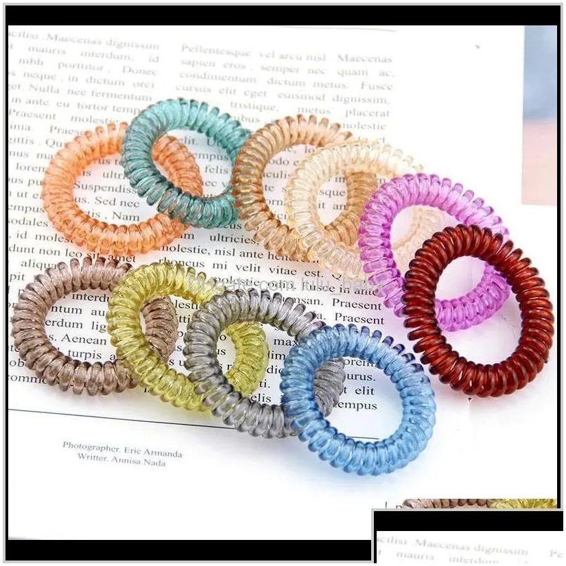 Candy Color Telephone Wire Cord Tie Girls Kids Elastic Band Ring Women Rope Bracelet Stretchy Scrunchy 7Jgiq Rubber Bands Hdb3K