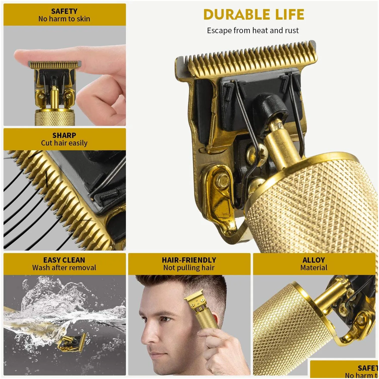 Hair Trimmer Professional Electric Pro Li Outliner 0Mm Baldheaded Clippers For Men Barber Grooming Cordless Rechargeable Clo Lulubaby