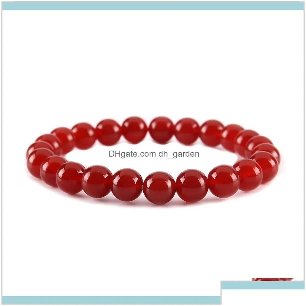 Beaded Strands 8Mm Natural Stone Beads Bracelet Crystal Amethyst Turquoise Tiger Eye Bracelets For Women Men Fashion Jewelry Will And