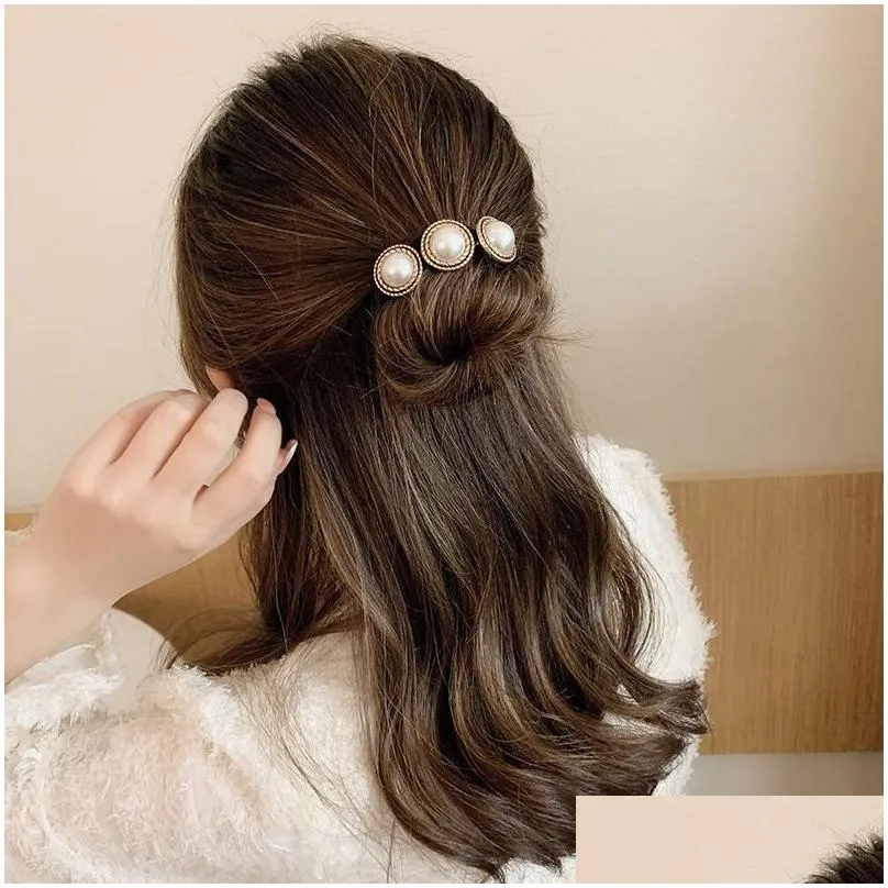 Hair Accessories Fashion Head Band Ball French Twist Magic DIY Tool Bun Maker Sweet Dish Made Pearl Headwear