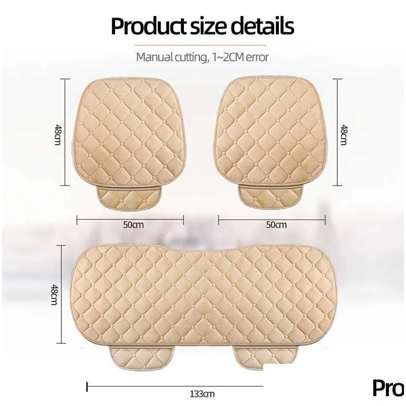 car seat cover car accessory front rear flocking cloth winter warm cushion breathable protector mat pad universal auto interior