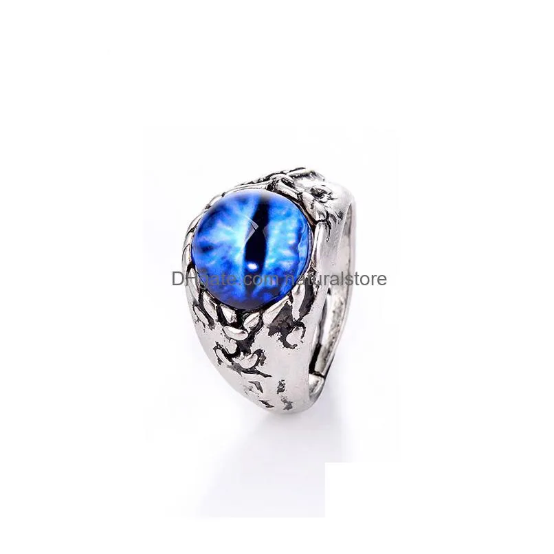 creative resizable evil eye rings for men women personality male punk 4 colors ring jewelry mens bar night club accessories gifts