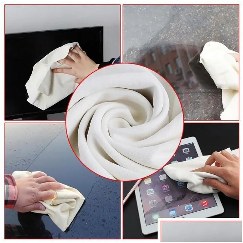 45x60cm auto care natural chamois leather car cleaning cloth leather wash suede absorbent quick dry towel streak lint 