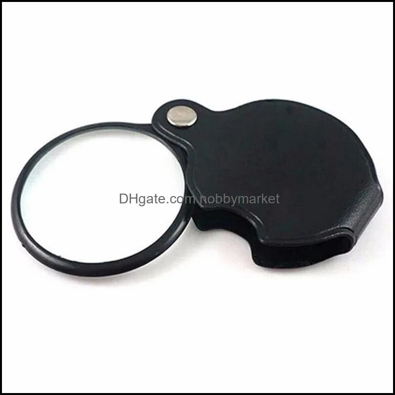 50mm 10x Magnifier folding Hand-Hold Reading Magnifying Lens Glass Foldable Jewelry Loop Jewelry Loupes ready to ship