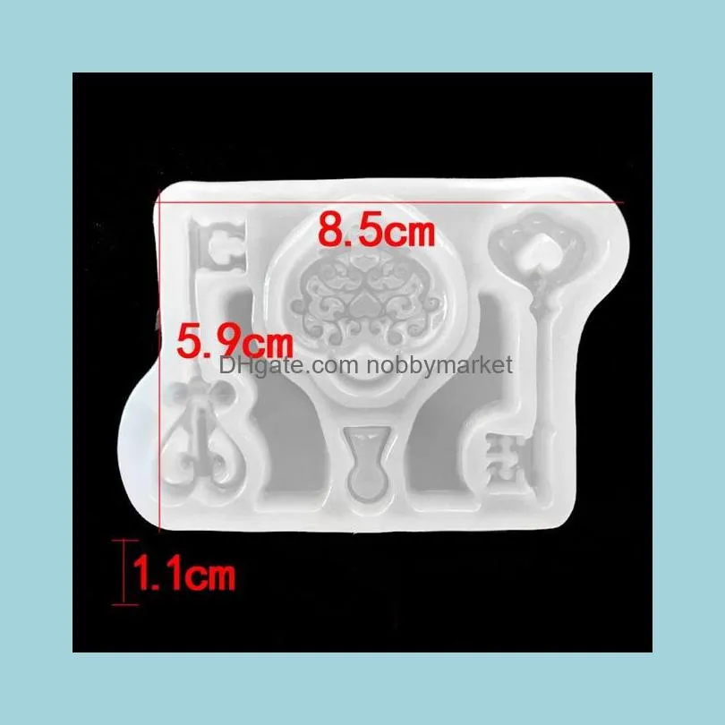 Epoxy Resin Key Lock Shape Silicone Fondant Baking Jewelry Chocolate Cake Decor Mold