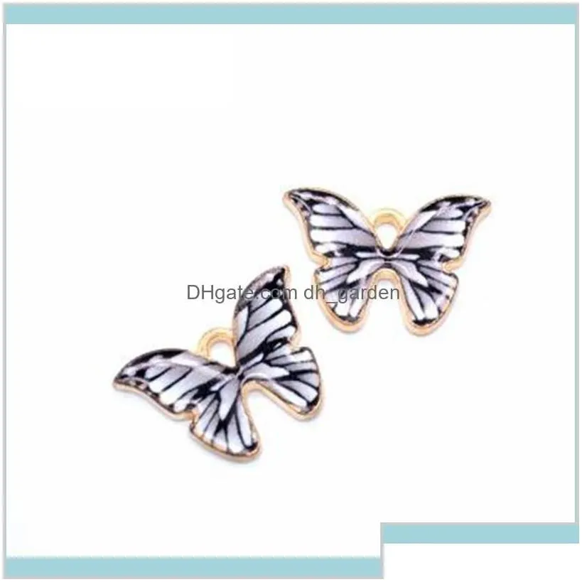 Colorful Butterfly Pendant 100Pcs Lot 12x15mm Enamel Animal Charm Pendants Fit For Necklace Bracelet Diy Jewelry Making Rmii Xzd5C
