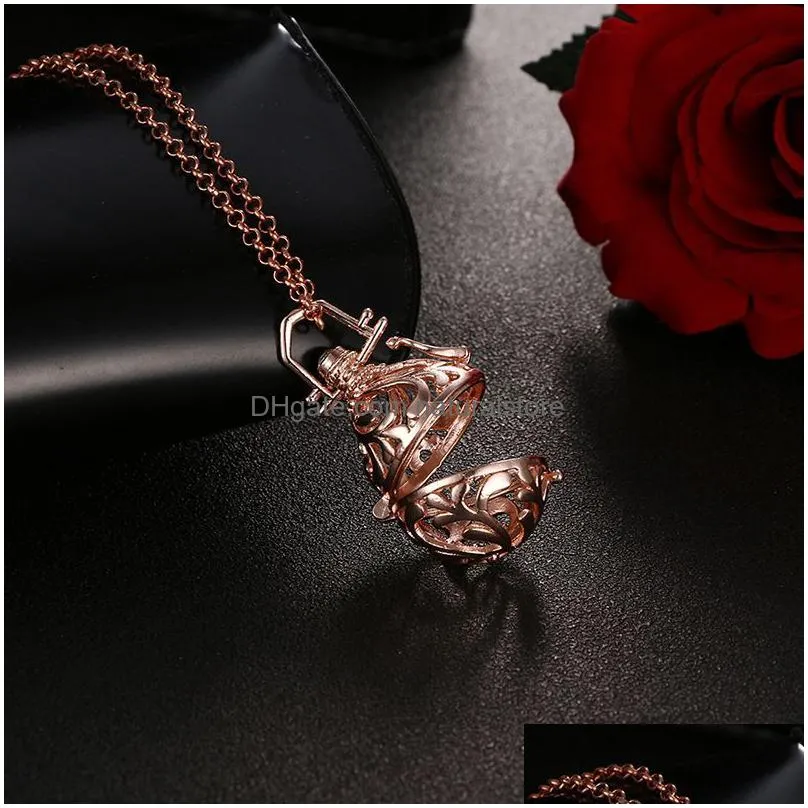 openable mexico chime music angel ball caller locket pendant necklaces vintage pregnancy necklace aromatherapy  oil diffuser