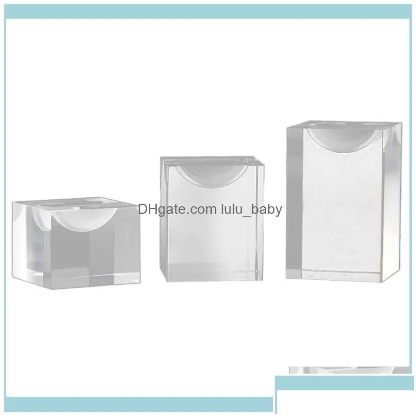 Jewelry Packaging Jewelryjewelry Pouches Bags Solid Acrylic Finger Ring Display Slot Stand Holder Jewellery Showcase Countertop Drop