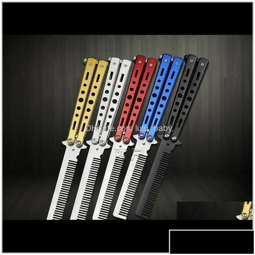 100Pcs Fashion Delicate Pro Salon Stainless Steel Folding Training Butterfly Practice Style Knife Comb Tool Jwgde Djlet