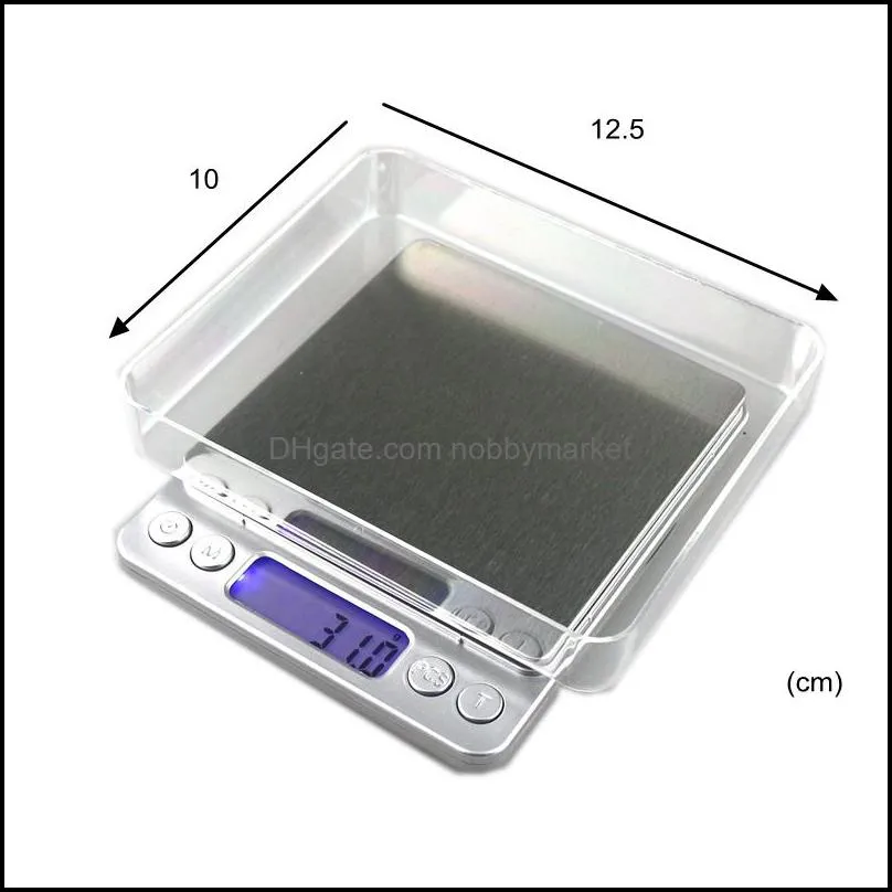 3000g/0.1g Electronic Kitchen Weight Balance Scale 3kg/0.1g High Accuracy Jewelry Food Diet Scales with 2 Strays