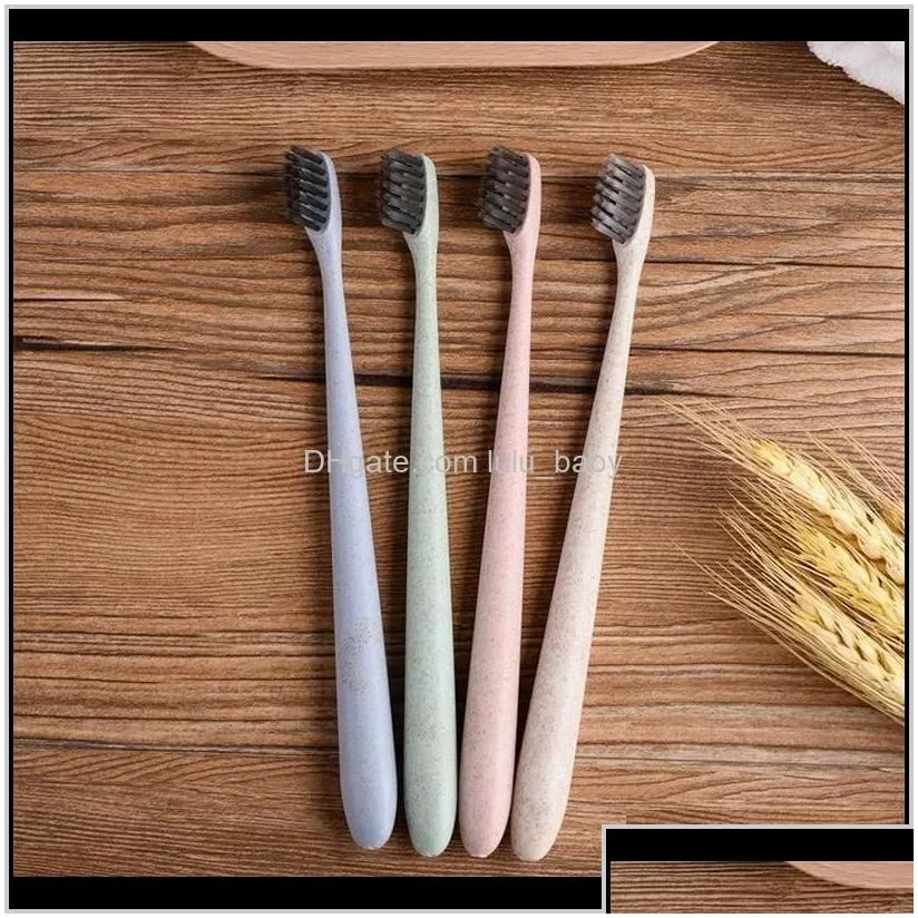 Wheat Straw Bamboo Charcoal Soft Bristled Adult Portable Oral Cleaning And Care Explosive Toothbrush Kwwnz