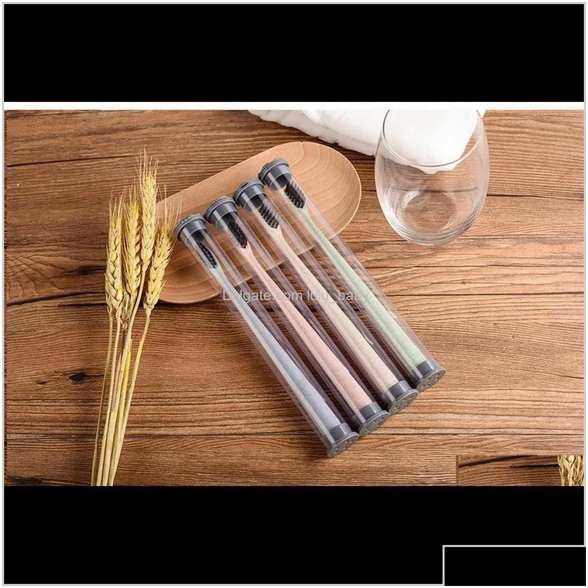 Wheat Straw Bamboo Charcoal Soft Bristled Adult Portable Oral Cleaning And Care Explosive Toothbrush Kwwnz