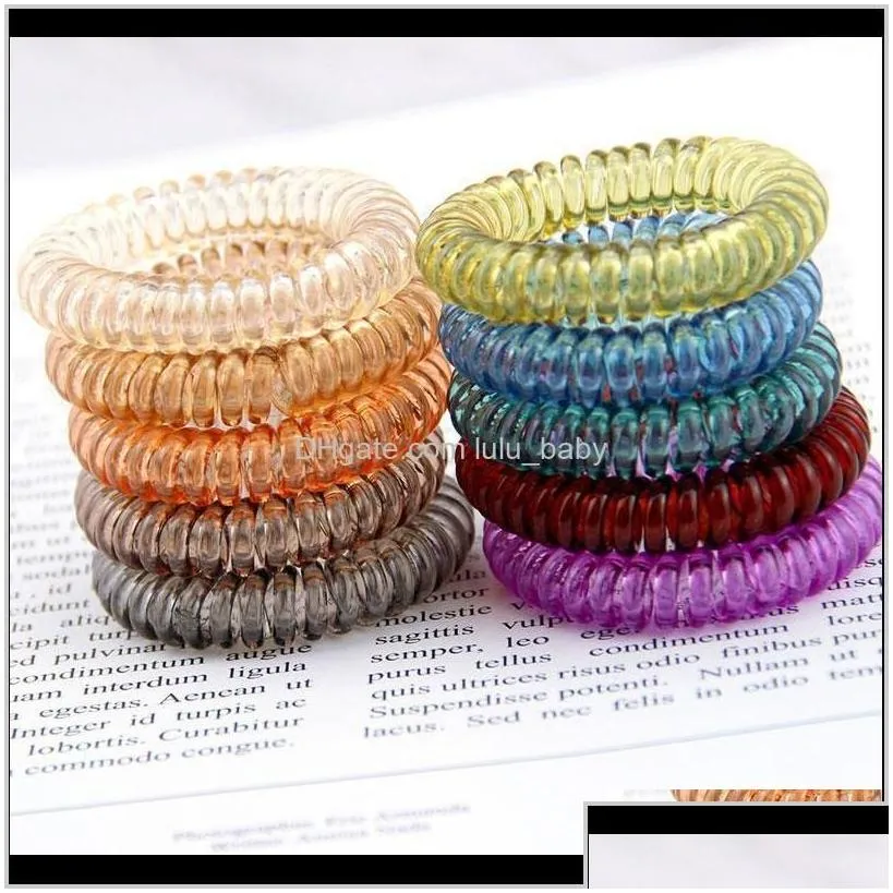 Candy Color Telephone Wire Cord Tie Girls Kids Elastic Band Ring Women Rope Bracelet Stretchy Scrunchy 7Jgiq Rubber Bands Hdb3K