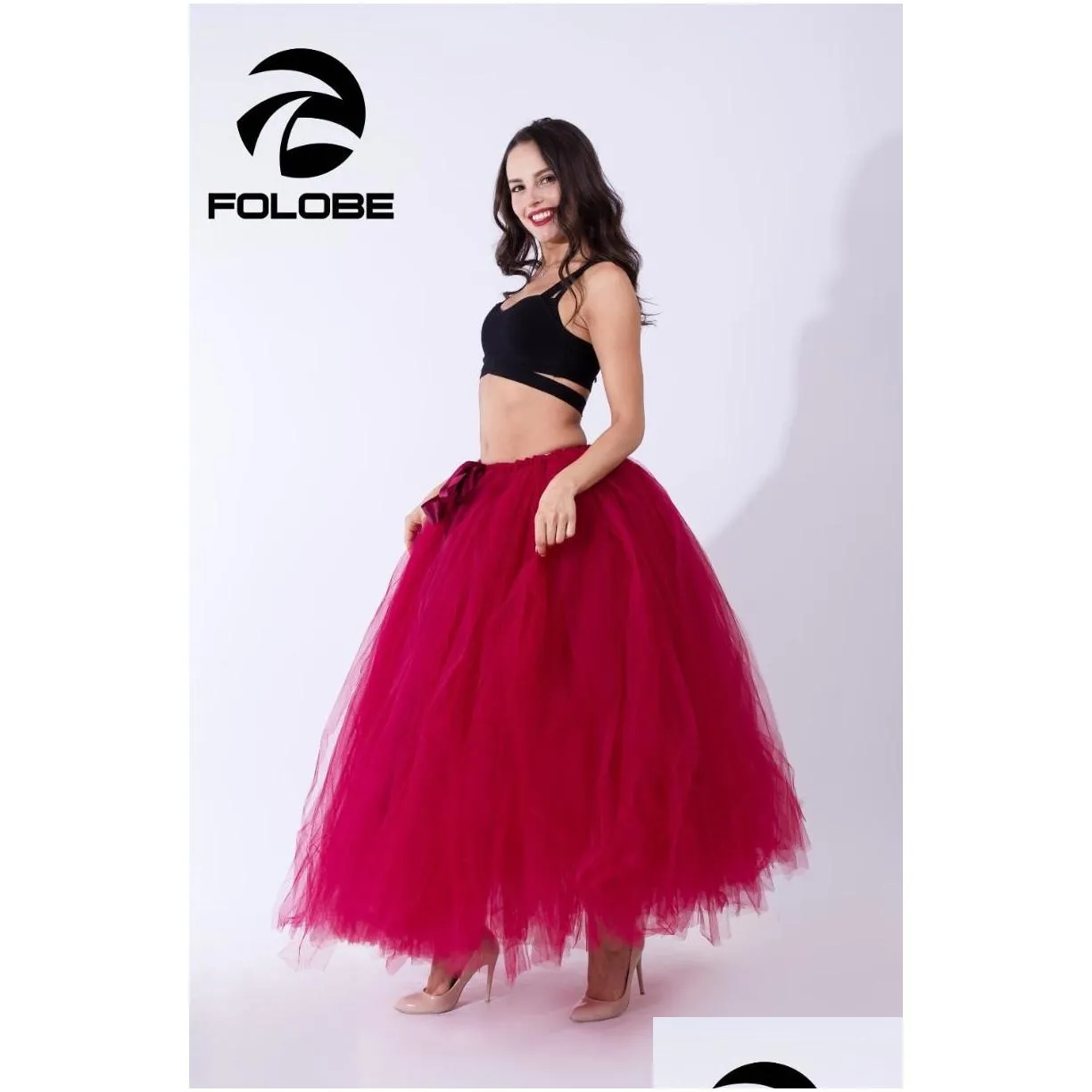 skirts handmade stock wine red pleated maxi tulle womens elegant big swing long high waist adult tutu skirtskirtsskirts