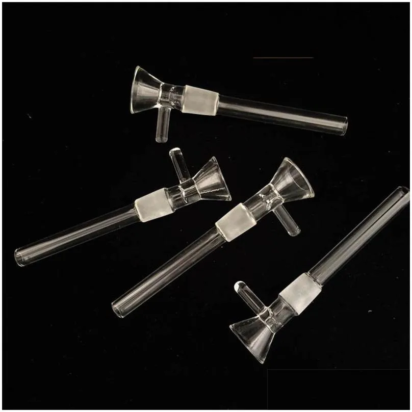 glass smoking accessories downstem diffuser down stem drop down adapters for water bongs dab rigs 14mm male 117length glasses reducer 127