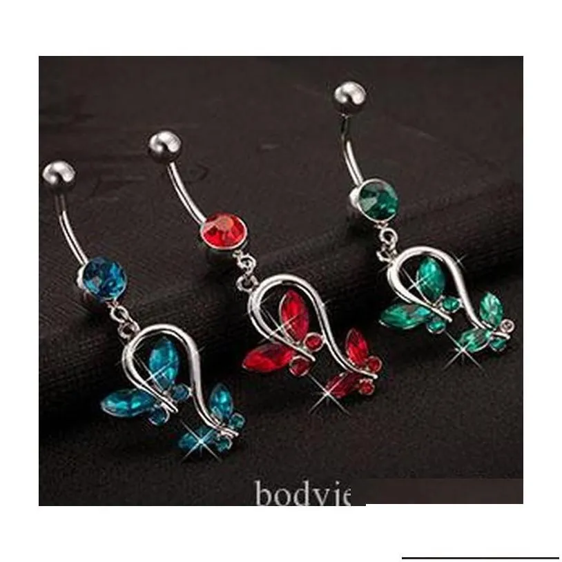 5 colors bowknot style belly button navel rings body piercing jewelry dangle accessories fashion charm 10pcs/lot 7212 mak6z