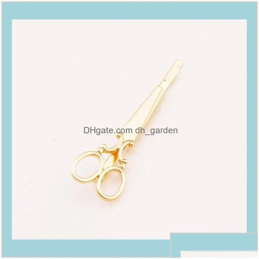 Jewelry Fashion Women Vintage Brief Gold Plated Alloy Scissor Wholesale Drop 53Bgw J5Sez