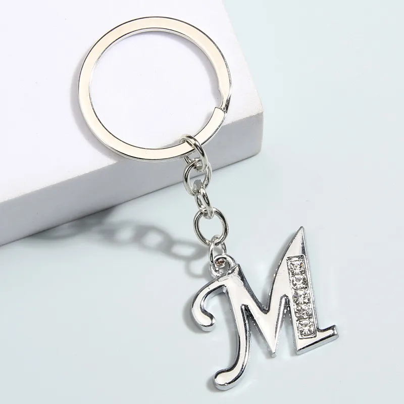 metal keychain initial a m r key ring capital letter key chains for women men handbag accessorie car keys diy jewelry gifts key chains