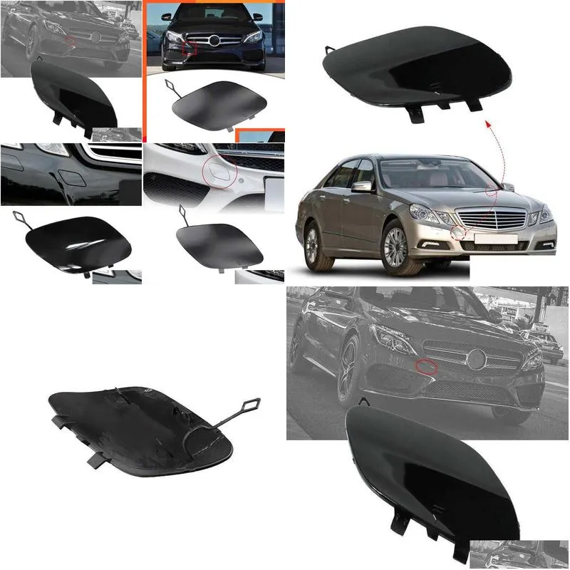  car bumper hook cover auto front bumper tow hook eye cap black replacement for mercedes benz c-class c300 c400 w205