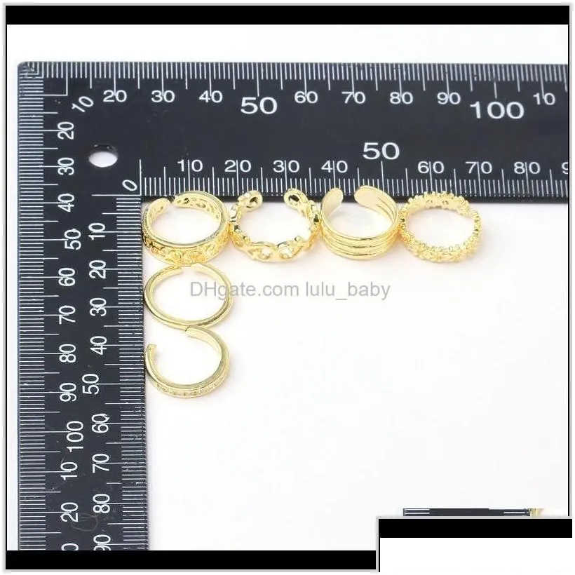6Pcs Gold Plated Color Protection Foot Index Finger Tail Opening Adjustable Set 8Hezy Toe Rings Wti5R