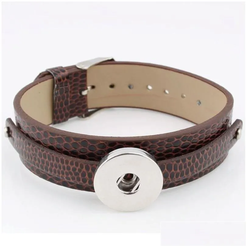 13 colors pu leather bracelets for men fit 18mm 20mm snap diy metal snap button bracelet watches women one d jllxhp