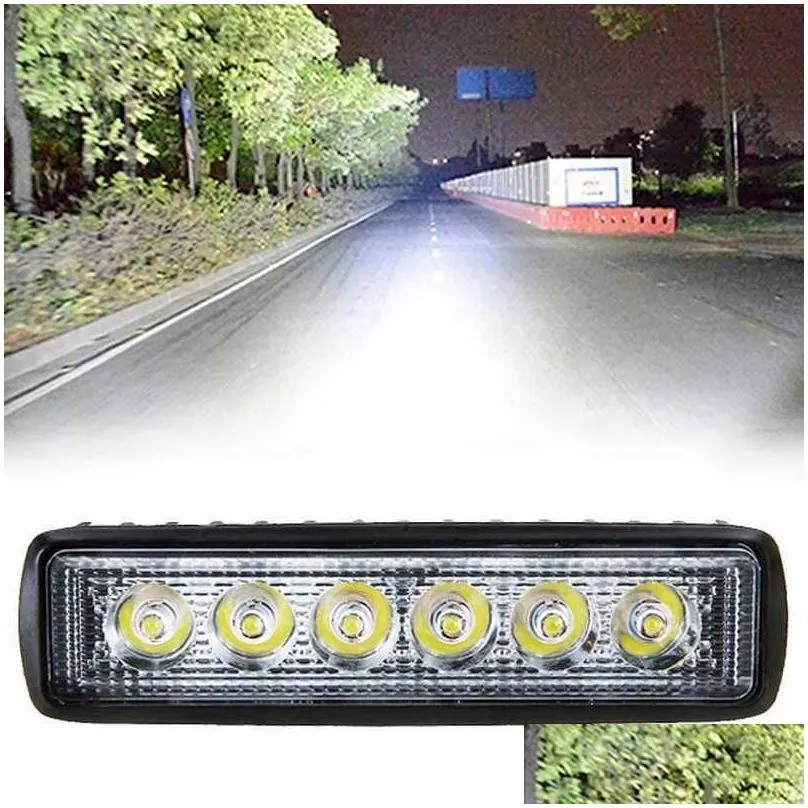 18w 6 led car work light high bright spotlight universal offroad automobile truck driving fog headlights drl driving lamp 12v