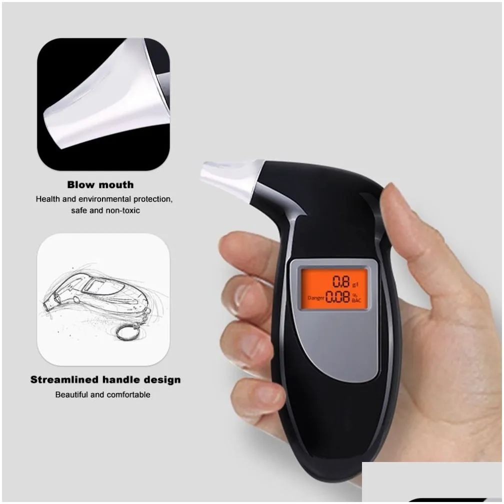 portable digital alcohol analyzer detector test tool alcohol tester lcd display breathalyzer without backlight