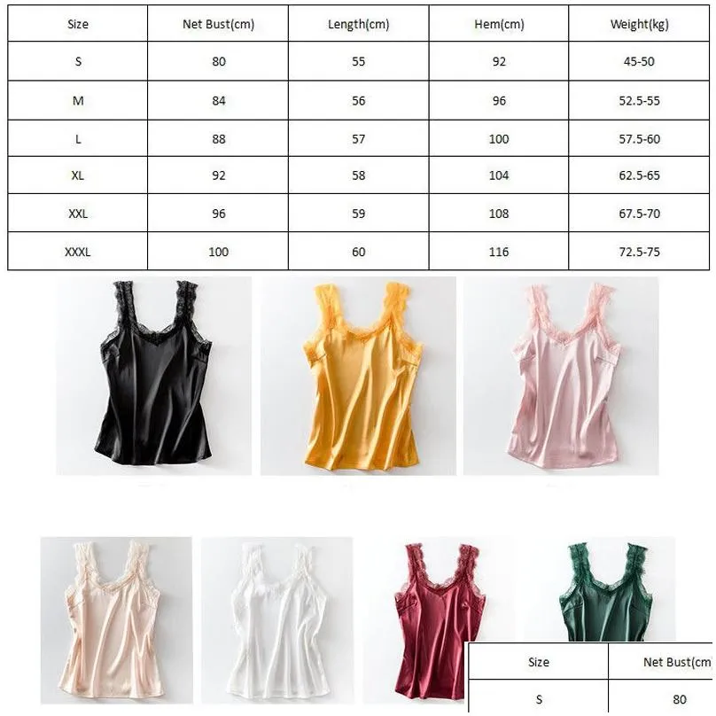  sexy lace tank top women summer casual satin silk vest backless lace-up basic tops black sleeveless camisole t-shirt y200512