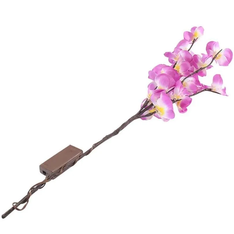 Phalaenopsis Tree Branch Light Floral Lights Home Christmas Party Garden Decor Led Bulb Home Decorative Fake Flowers #srn