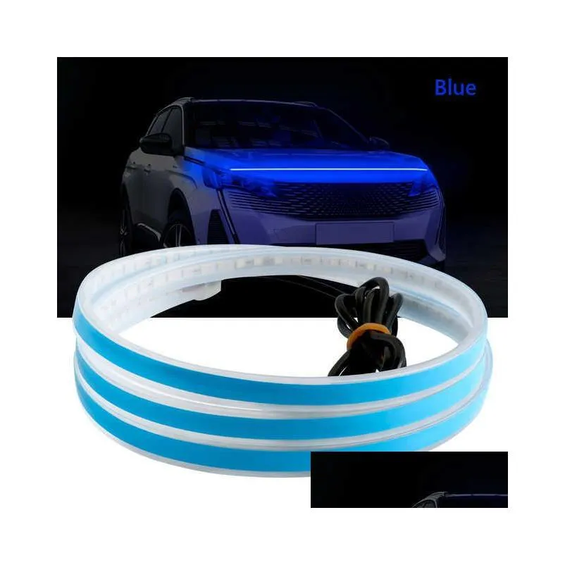  180cm scan starting led car hood light strip flexible daytime running light strip auto engine hood guide decorative ambient lamp