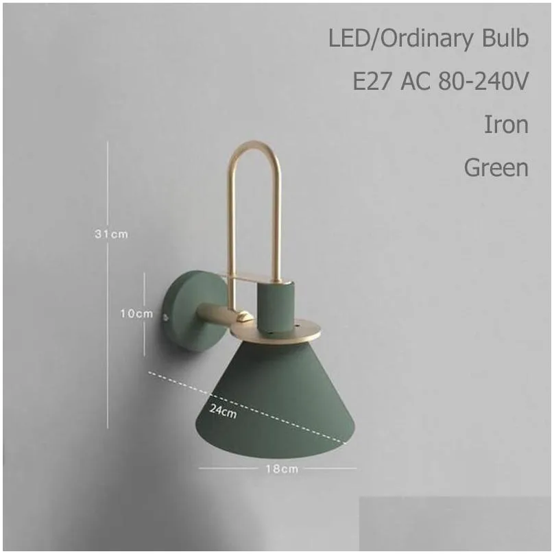 Nordic clarion wall lamp modern industrial wall light LED E27 with 3 colors for bedroom living room restaurant kitchen aisle bar1