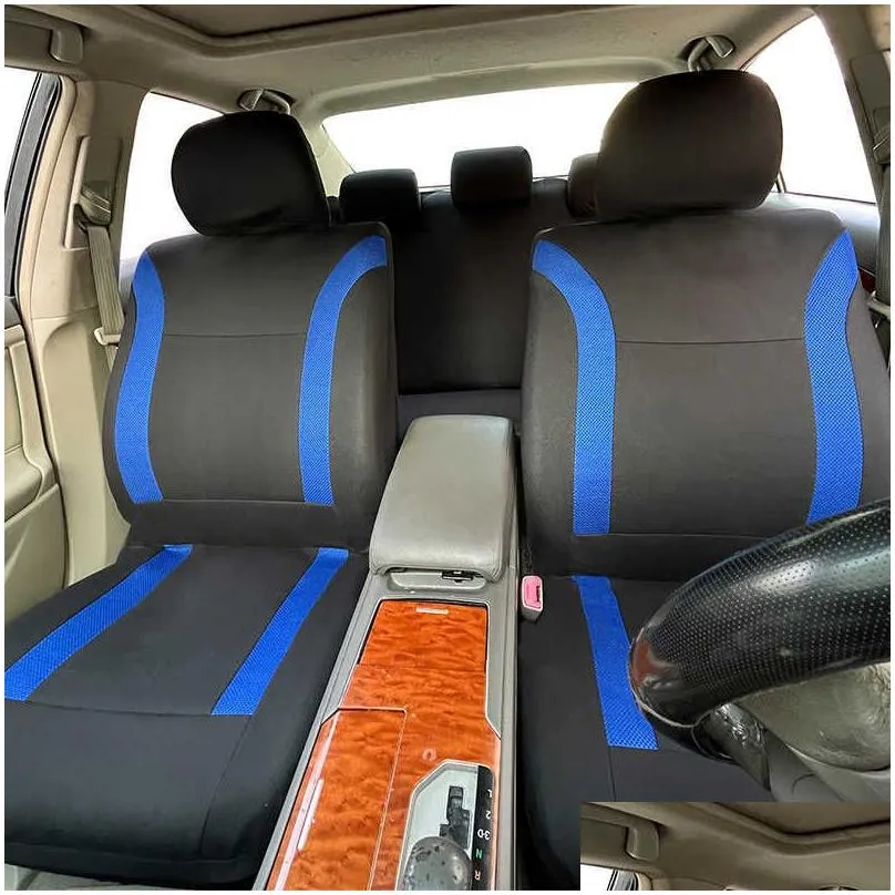  upgrade breathable switch mesh seat car cover polyester cloth universal size sporty design full set fit for most car suv truck