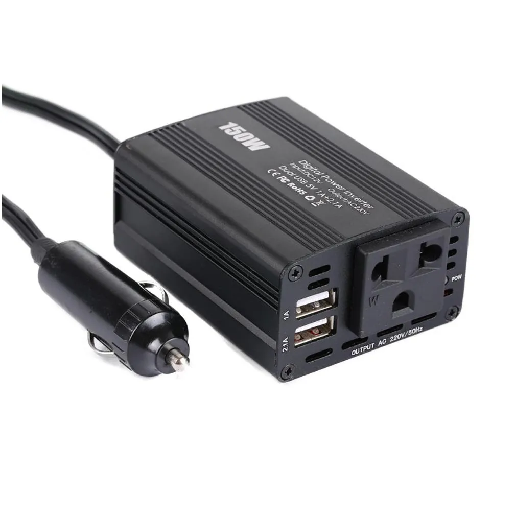 150w car chargers power inverter 12v dc to 110v ac converter with 3.1a dual usb car-