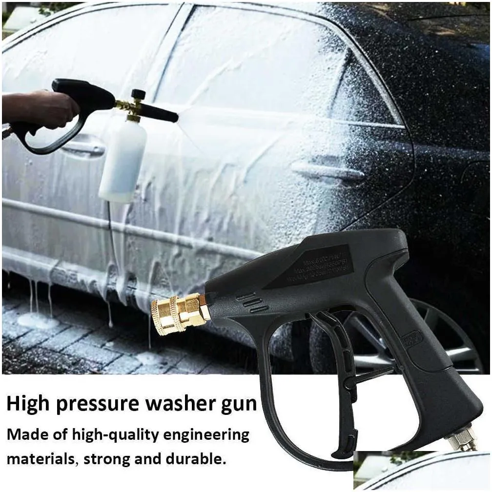  high pressure washer car washing gun 3/8 quick connector with 5 nozzles for car wash pressure water gun car cleaning tools