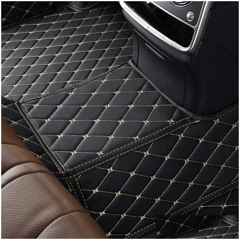 car floor mats for jeep compass 2018-2022 drop center interior accessories 100% fit leather carpets rugs foot pads r230307