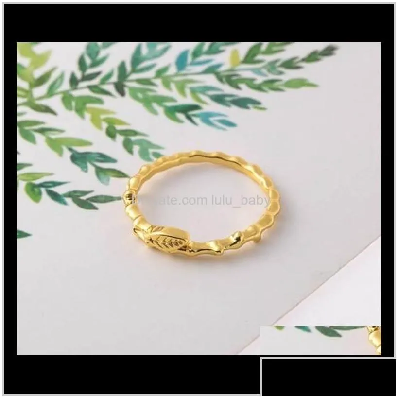 Novlty Friends Bohemian Boho Jewelry Tree Leaves Laurel Leaf Knuckle Toe Ring 18K Gold Cq419 Dli2J