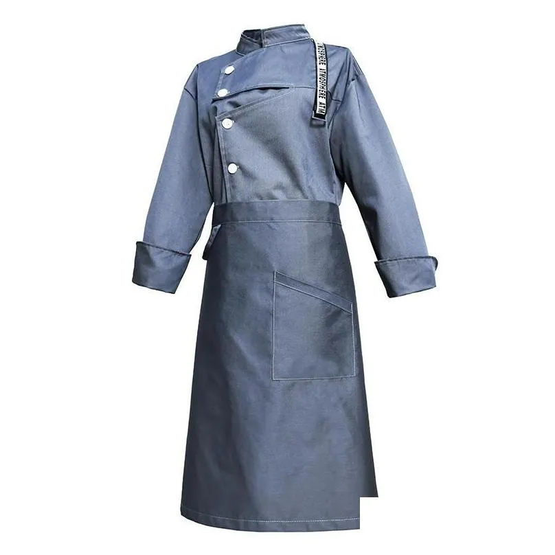 Aprons Chef Work Uniform Suit Long-sleeved Catering El Western Restaurant Tooling Men And Women Clothes Trend Good Goods