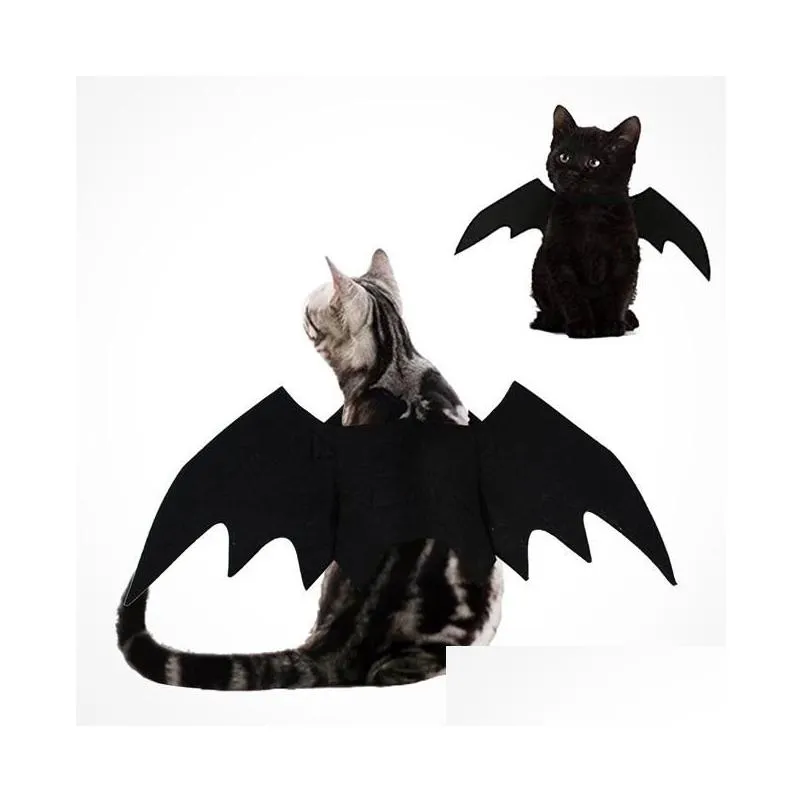 Dog Apparel Black Pet Cat Bat Ghost Puppy Animal Cosplay Clothes Wings Halloween Costume