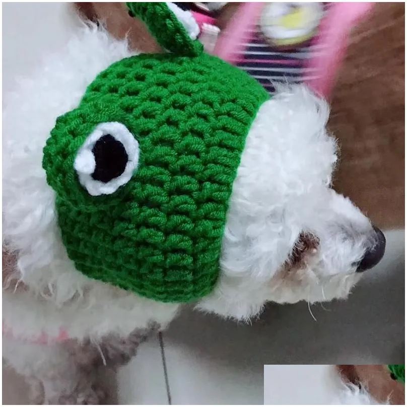 Cat Costumes 2021 Funny Props Headwear Pet Dog Cosplay Cap Costume Warm Frog Hat Year Party Christmas Accessories